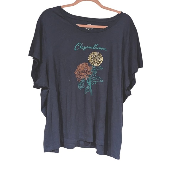 J. Crew Collector Tee 3X Chrysanthemum Floral Graphic Print Shirt - Picture 1 of 5